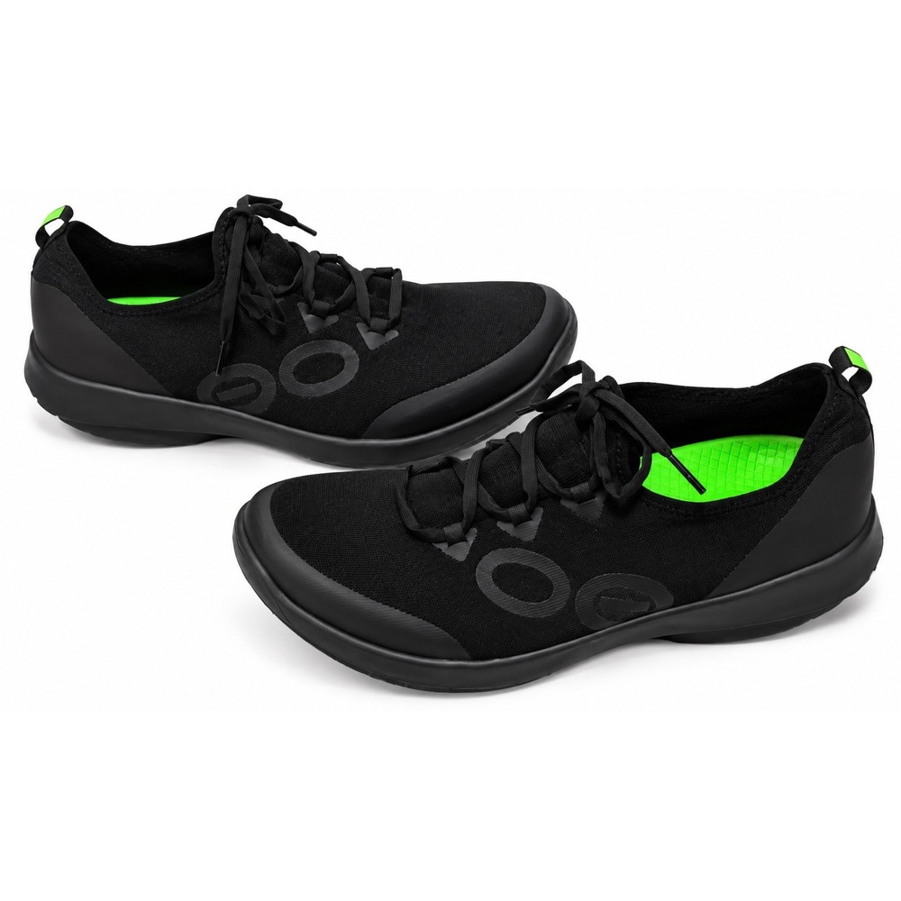 OOFOS OOmy Stride Men's 13 Black Recovery Sneakers OOfoam Lace Up NWOB $120 MSRP